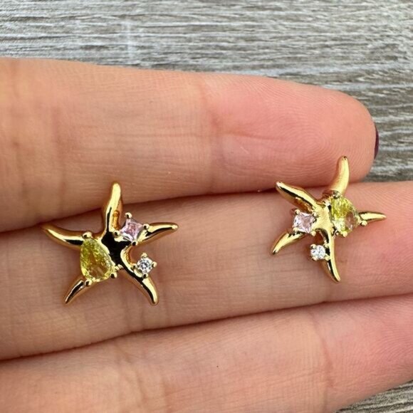 Starfish earrings A1001 - Picture 5 of 5